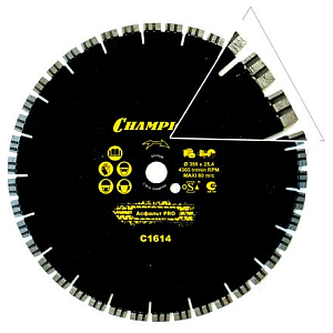 Диск алмазный Чемпион | PRO Asphalt Runner 350х25.4мм асфальт/бетон